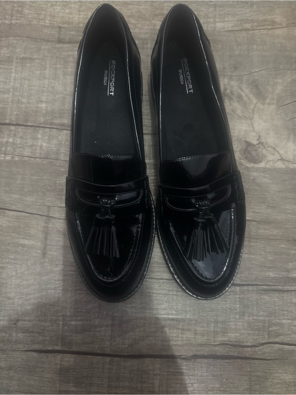Rockport Black Patent Tassel Women’s Loafers
